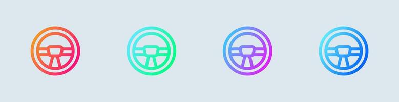 Steering wheel line icon in gradient colors. Automobile signs illustration. vector