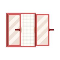 Window with a mosquito net. Flat illustration isolated on white background. vector