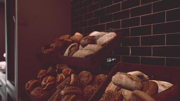 Assorted Types of Bread Displayed on Store Shelves video