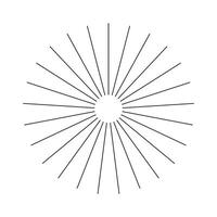 Radial circle lines. Spokes with radiating stripes. Abstract illusion geometric black shape. Circular lines icon. Symbol of Sun star rays. Flat design simple element. vector
