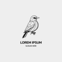 a bird logo with a black and white outline vector