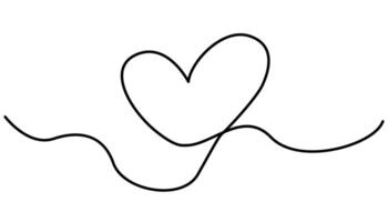 heart Continuous one line seamless line art drawing vector