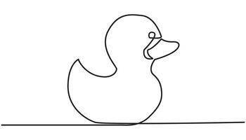 baby duck continuous one line drawing vector