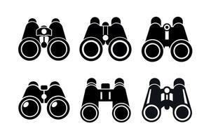 Simple Black Binoculars Icon on a white background vector