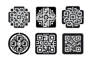 Geometric QR Codes and Ornate Designs vector