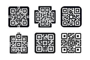 QR Codes and Ornate Designs on a white background vector
