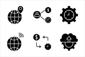digital icon set, illustration, on a white background. vector