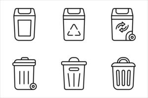Trash can icon set vector