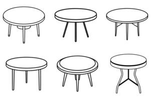 Collection of Simple Round Table Designs vector