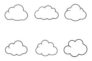 Simple Cloud Icons Set for Weather or Technology Applications vector