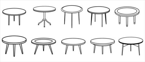 Simple Round Table Designs vector