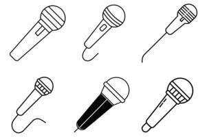 Simple Line Art Microscope Icons vector