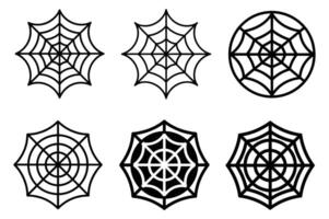 Graphic of varying spiderweb designs. vector