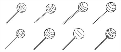 Line Art Illustration of Assorted Lollipops vector