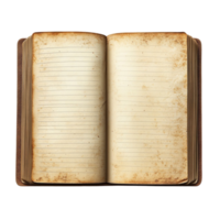 Old Book with Blank Pages on Transparent Background png