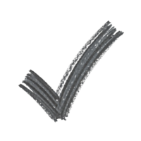 Hand-Drawn Black Checkmark with Rough Edges, Graphic Element for Creative Projects. png