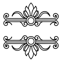 Elegant floral motifs are arranged in three horizontal lines, each showcasing a unique and intricate design png