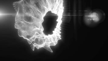 Abstract visualization of a luminous white vortex video