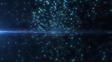 Blue bokeh lights on a dark background, creating a deep, serene video