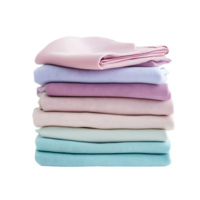 Stack of colorful towels, including a pink one, are piled on top of each other png