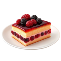 a piece of cake with berries on top png