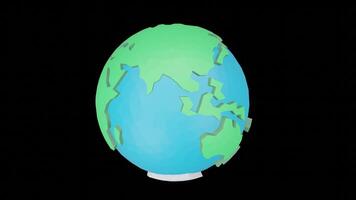 animation de le planète Terre tournant avec une noir arrière-plan, adapté pour décrivant le conditions et planète Terre video