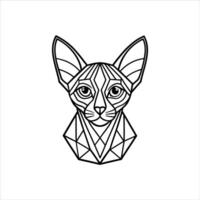 Minimalist Sphynx Cat in a Triangle vector
