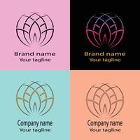 Latest reactive logo design with different designs of the same shape For business company. vector