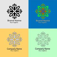 Latest Simple logo design with different designs of the same shape For business company. vector