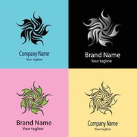effective reactive logo design with different designs of the same shape For business company. vector
