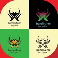 Best logo design with different designs of the same shape For business company. vector
