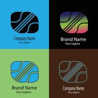 Unique Modern logo design with different designs of the same shape For business company. vector