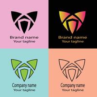 Unique Best logo design with different designs of the same shape For business company. vector
