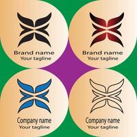 operative logo design with different designs of the same shape For business company. vector