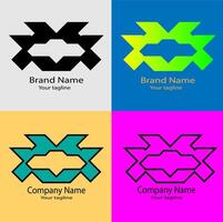 Unique Gorgeous logo design with different designs of the same shape For business company. vector