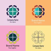 great logo design with different designs of the same shape For business company. vector