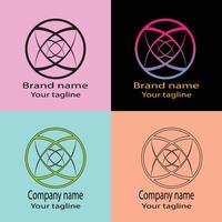 Unique Professional logo design with different designs of the same shape For business company. vector