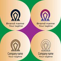 Latest Modern logo design with different designs of the same shape For business company. vector