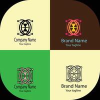 Simple logo design with different designs of the same shape For business company. vector