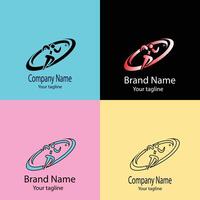 Latest Favorite logo design with different designs of the same shape For business company. vector