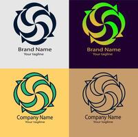 Valuable logo design with different designs of the same shape For business company. vector