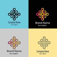 Active logo design with different designs of the same shape For business company. vector