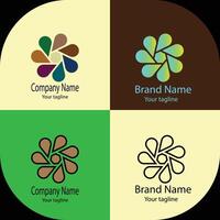 Professional logo design with different designs of the same shape For business company. vector