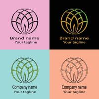 outstanding logo design with different designs of the same shape For business company. vector