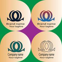 Latest Excellent logo design with different designs of the same shape For business company. vector