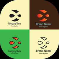 Modern logo design with different designs of the same shape For business company. vector
