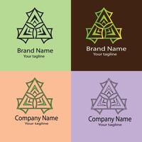 Unique Abstract logo design with different designs of the same shape For business company. vector