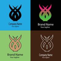 Unique Commercial logo design with different designs of the same shape For business company. vector
