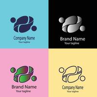 Unique Active logo design with different designs of the same shape For business company. vector