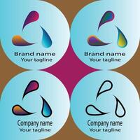 operative reactive logo design with different designs of the same shape For business company. vector
